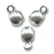 Metal beads to dangle charms 6x4 mm Silver tone x6