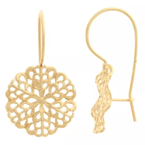 Filigreed Earwires 32mm fine Gold plated x2