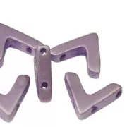 Glasbead V shaped 3 holes AVA® Bead 10x4 mm Tanzanite Met Mat x10