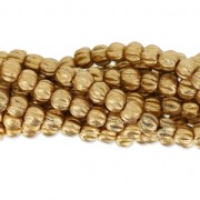 Glass beads Melon Bead 3mm Gold Mat x20