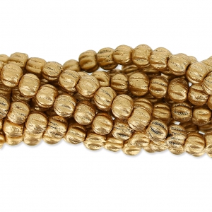 Glass beads Melon Bead 3mm Gold Mat x20