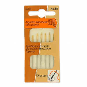 Tapestry needle with golden eye round tip Mediac n°18 x6