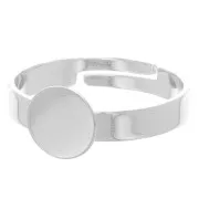 Ring base with 7mm pad  silver tone x1