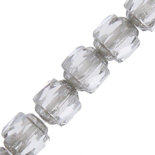 Antique Fire Polished faceted beads  6mm Crystal  x20