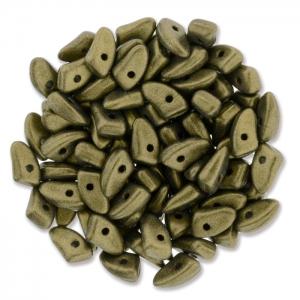 Glass beads Prong Beads 1 hole 3x6 mm Metallic Suede Gold x5g