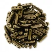 Glass beads Czechmates Beam Beads 3 holes 3x10mm Bronze x5g