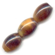 Beads Tiger's Eye olive-shaped bead 14x10mm x4|raw }}