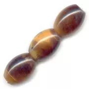 Beads Tiger's Eye olive-shaped bead 14x10mm x4