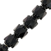 Antique Fire Polished faceted beads 6mm Jet x20