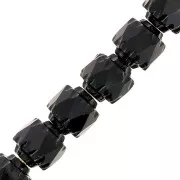 Antique Fire Polished faceted beads  6mm Jet x20