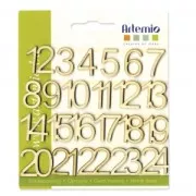 Set with  24 numbers for decoration  made of wood 18 mm Natural