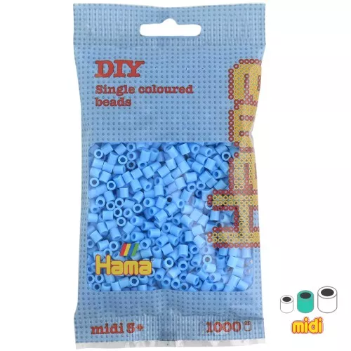 Beads to iron on Hama MIDI 5 mm Pastel bleu (n°46) x1000