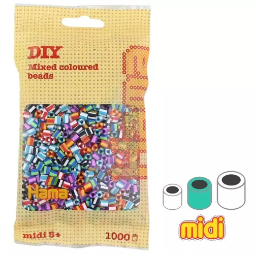 Assortment of Hama Multi beads striped (n°90) x1000