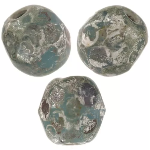 Faceted 4 mm Opaque Turquoise Picasso x50