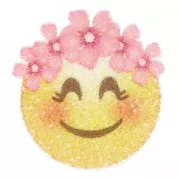 Crystal Fabric PureCrystal 611580 Hotfix Badge 40 mm Smiley Crown
