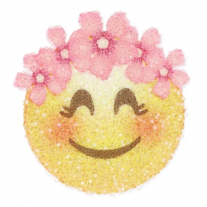 Crystal Fabric PureCrystal 611580 Hotfix Badge 40 mm Smiley Crown