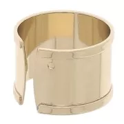 Raw eco brass ring with curved edge 15 mm gold tone x1