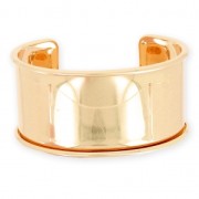 Eco Brass bracelet base with curved edge 35mm gold rose x1