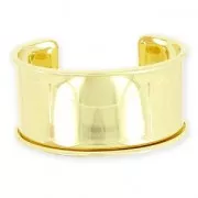 Eco Brass bracelet base with curved edge 35mm gold x1