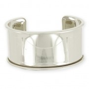 Eco Brass bracelet base with curved edge 35mm silver tone x1|raw }}