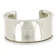 Eco Brass bracelet base with curved edge 35mm silver tone x1