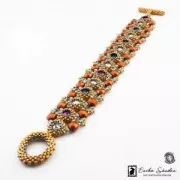 Perles en verre tchèque Honeycomb Jewel 6 mm Light Siam Luster x20