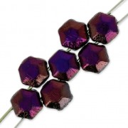 Czech Glass beads Honeycomb Jewel 6 mm Jet Brown Flare x20|raw }}