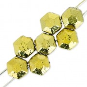 Czech Glass beads Honeycomb Jewel 6 mm Crystal Full Dorado x20|raw }}