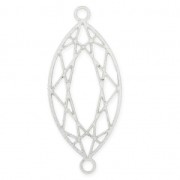 925 Sterling Silver Spacer  like faceted cabochon 2 loops 25mm  x1