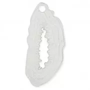 925 Sterling Silver agate slice pendant 2 holes 20mm  x1