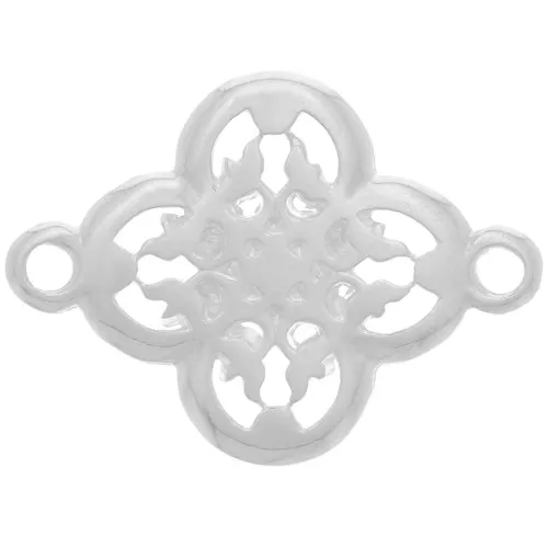 spacer filigreed flower 20 mm Fine silver plating x1