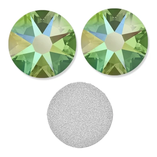 PureCrystal stick-on rhinestones 6mm Peridot Shimmer x10