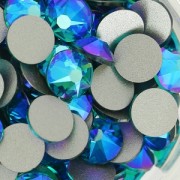 PureCrystal stick-on rhinestones 6mm Blue Zircon Shimmer x10