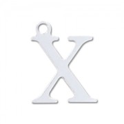X letter Sterling silver charm 9.5mm x1