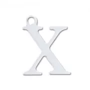 X letter Sterling silver charm 9.5mm x1