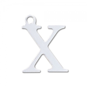 X letter Sterling silver charm 9.5mm x1