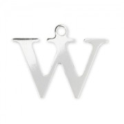 W letter Sterling silver charm 9.5mm x1|raw }}