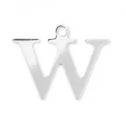 W letter Sterling silver charm 9.5mm x1