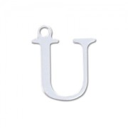 U letter Sterling silver charm 9.5mm x1|raw }}