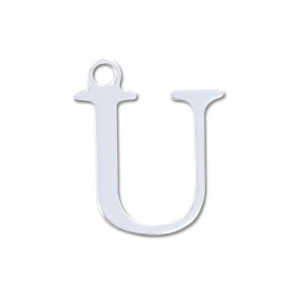 U letter Sterling silver charm 9.5mm x1