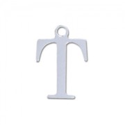 T letter Sterling silver charm 9.5mm x1|raw }}