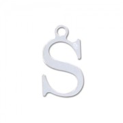 S letter Sterling silver charm 9.5mm x1|raw }}