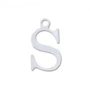 S letter Sterling silver charm 9.5mm x1