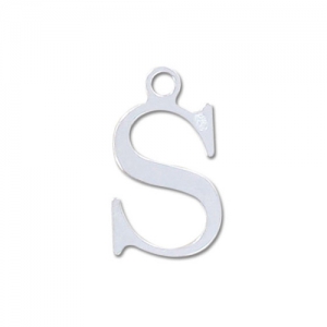 S letter Sterling silver charm 9.5mm x1