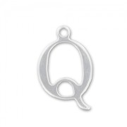 Q letter Sterling silver charm 9.5mm x1