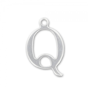 Q letter Sterling silver charm 9.5mm x1