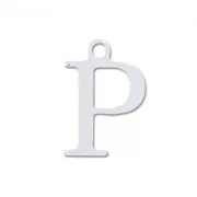 P letter Sterling silver charm 9.5mm x1