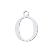 O letter Sterling silver charm 9.5mm x1