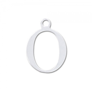 O letter Sterling silver charm 9.5mm x1