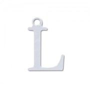 L letter Sterling silver charm 9.5mm x1